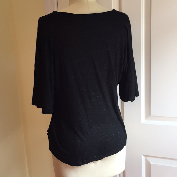 Three Dots sparkly faux wrap top - Picture 3 of 5